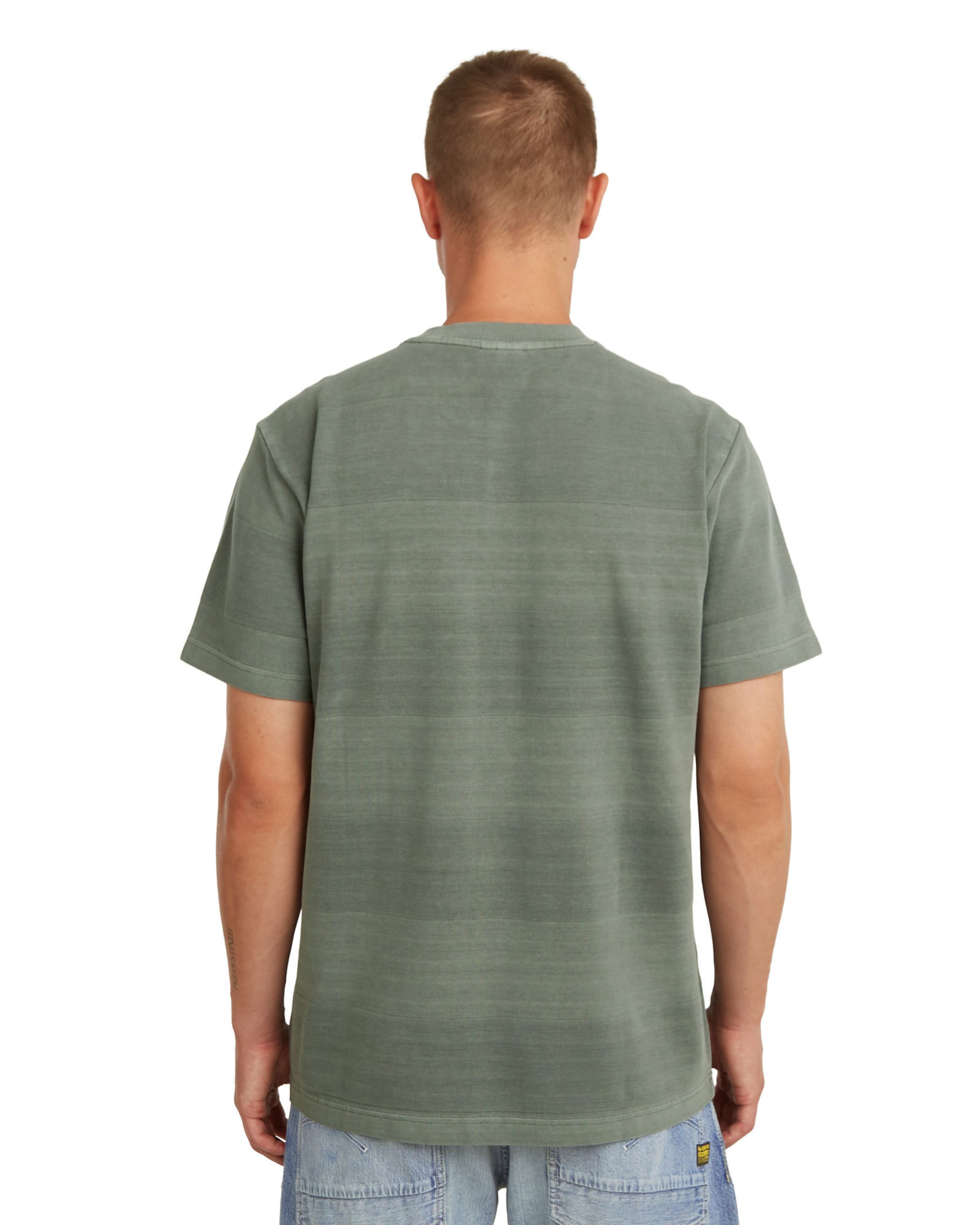 T-Shirt 'Washed Jacquard T-Shirt' G-STAR en vert