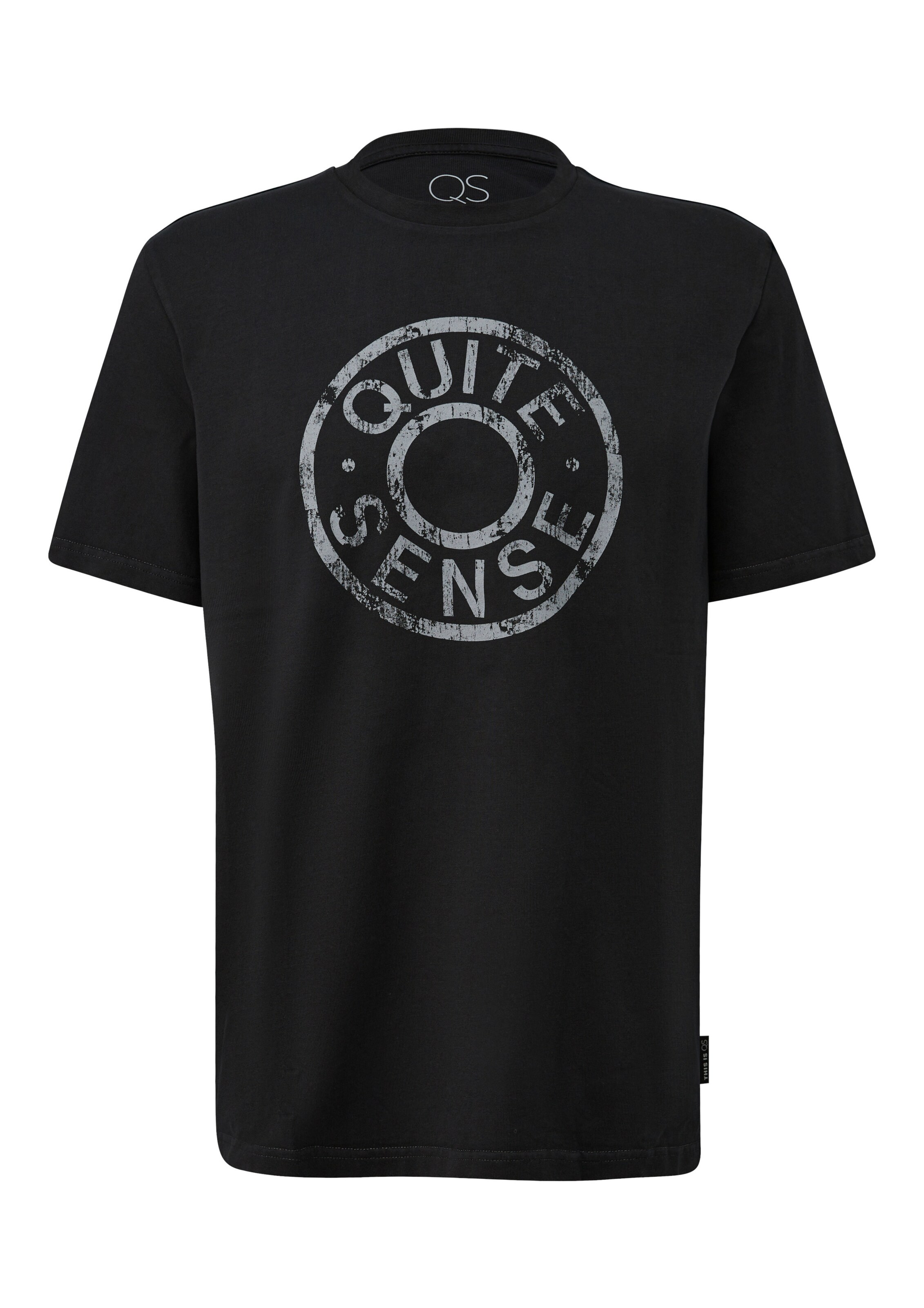 T-Shirt QS en noir : devant