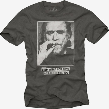 MAKAYA Shirt 'Find What You Love' in Grey: front