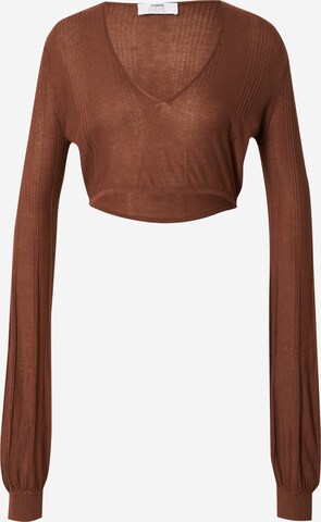 RÆRE by Lorena Rae Knitted top 'Leia' in Brown: front
