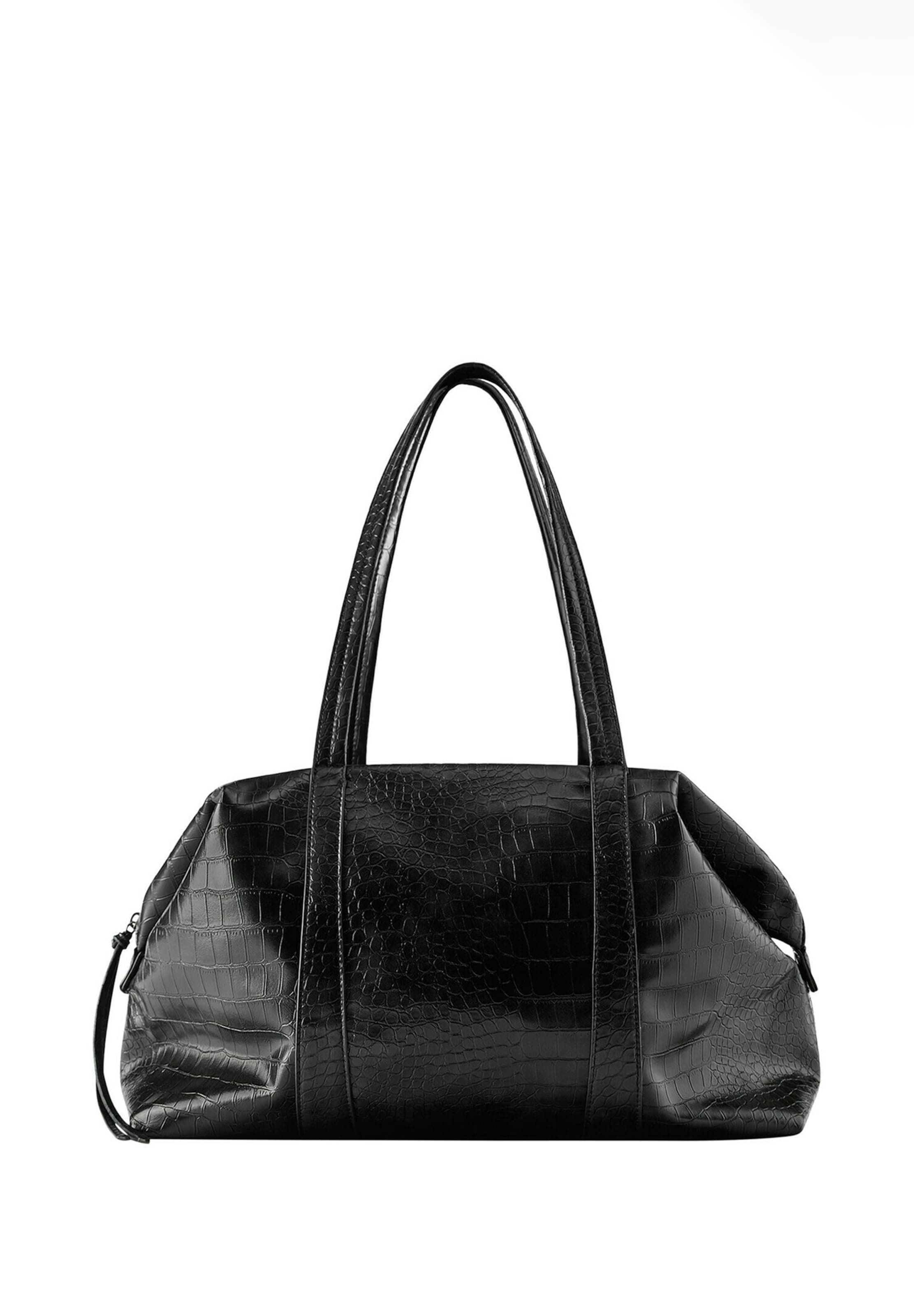 Pull&BearShopper torba - crna boja: prednji dio