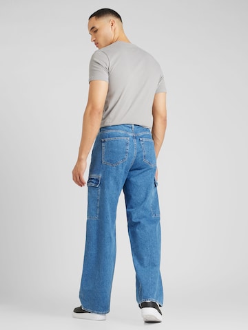 Calvin Klein Jeans - Loosefit Calças de ganga cargo '90`s' em azul