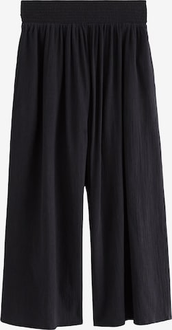 Lindex Wide Leg Housut 'Smock' värissä musta: etupuoli