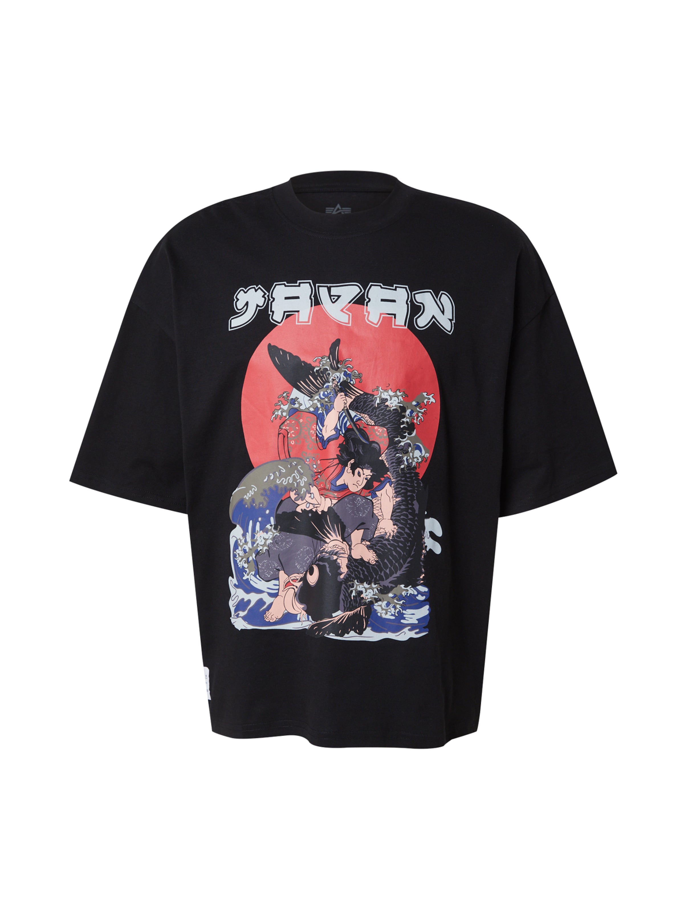 ALPHA INDUSTRIES - Camiseta 'Japan Warrior' en negro: frente
