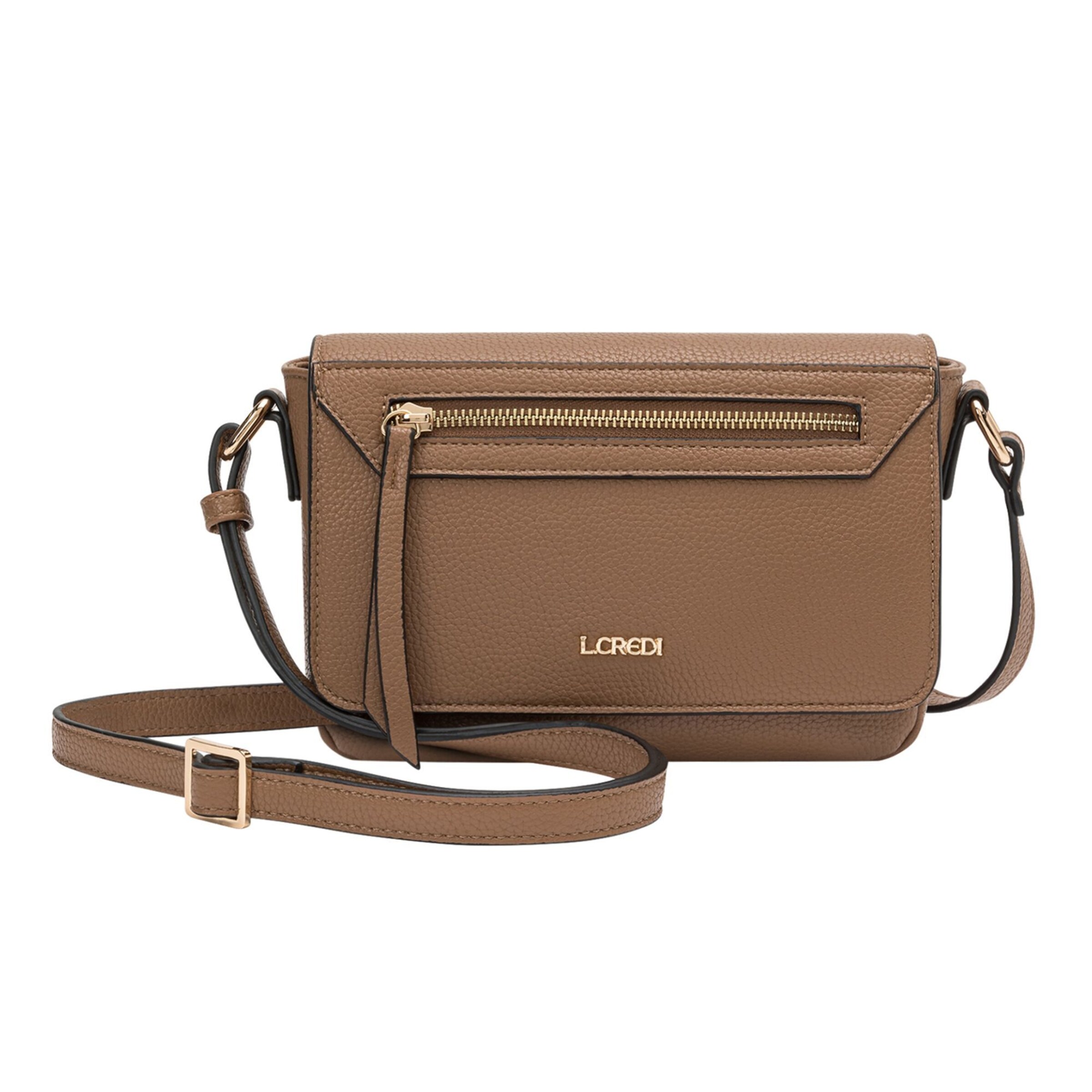 L.CREDI Umhängetasche 'Nela' in Braun: Vorderseite
