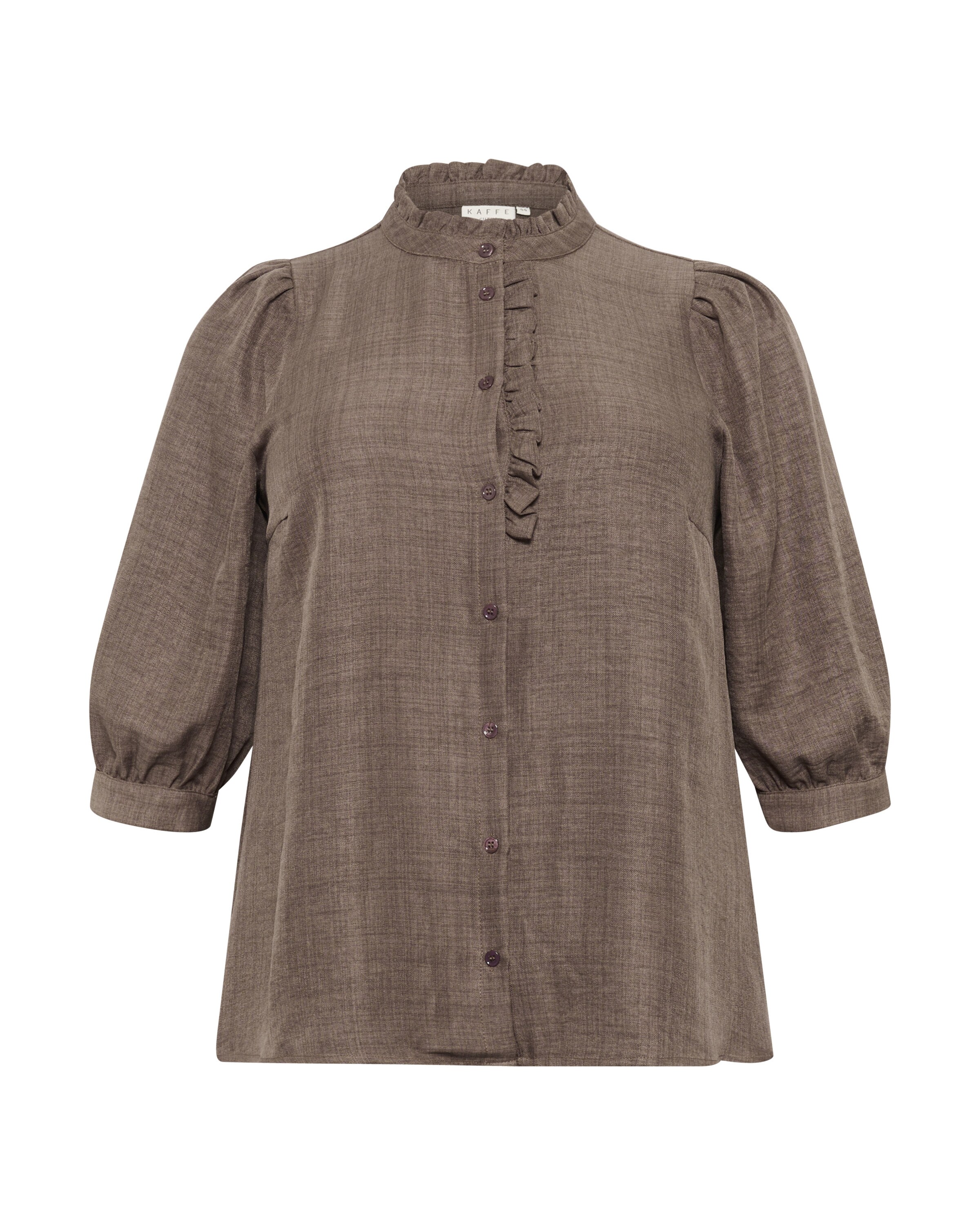 KAFFE CURVE Blouse 'Ellinor' in Bruin: voorkant