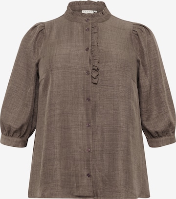 KAFFE CURVE Blouse 'Ellinor' in Brown: front