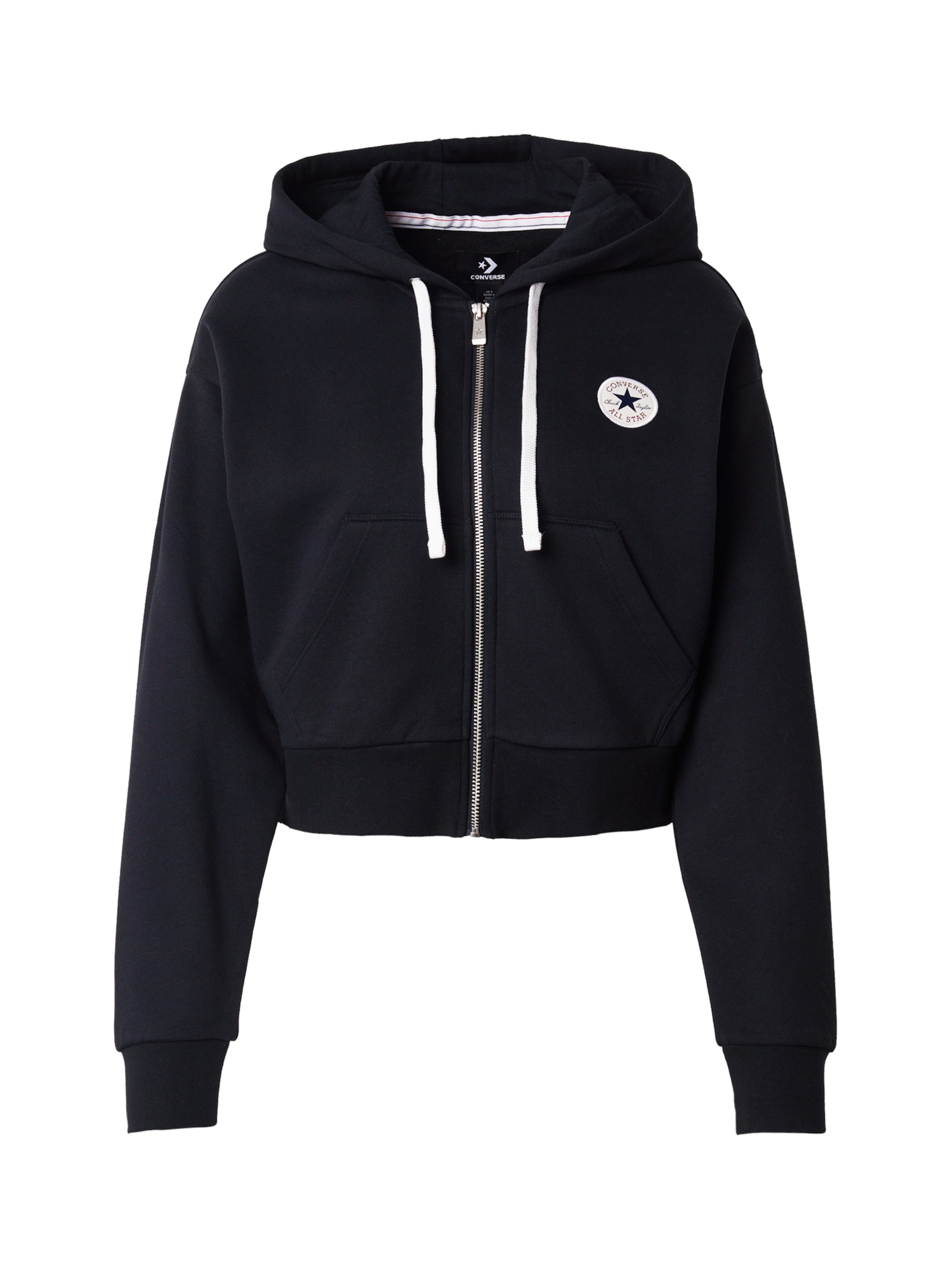 CONVERSE Tepláková bunda - Čierna: predná strana