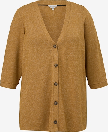TRIANGLE Knit cardigan in Yellow: front