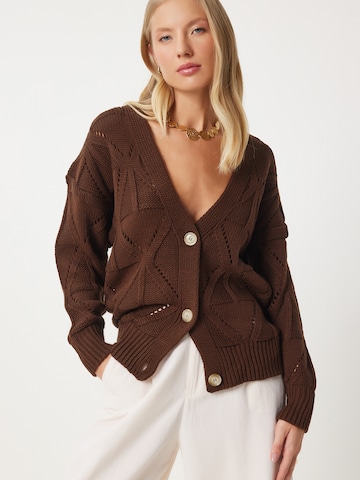 Happiness İstanbul Вязаная кофта в Коричневый: спереди