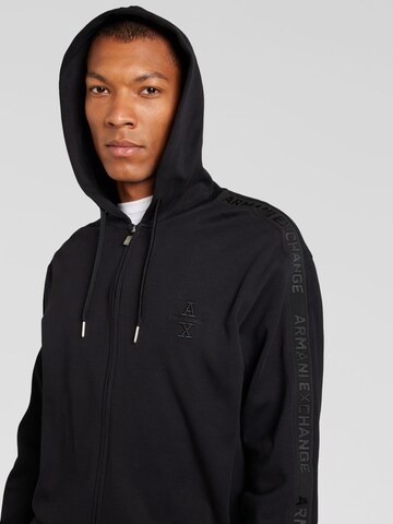 ARMANI EXCHANGE Tepláková bunda - Čierna