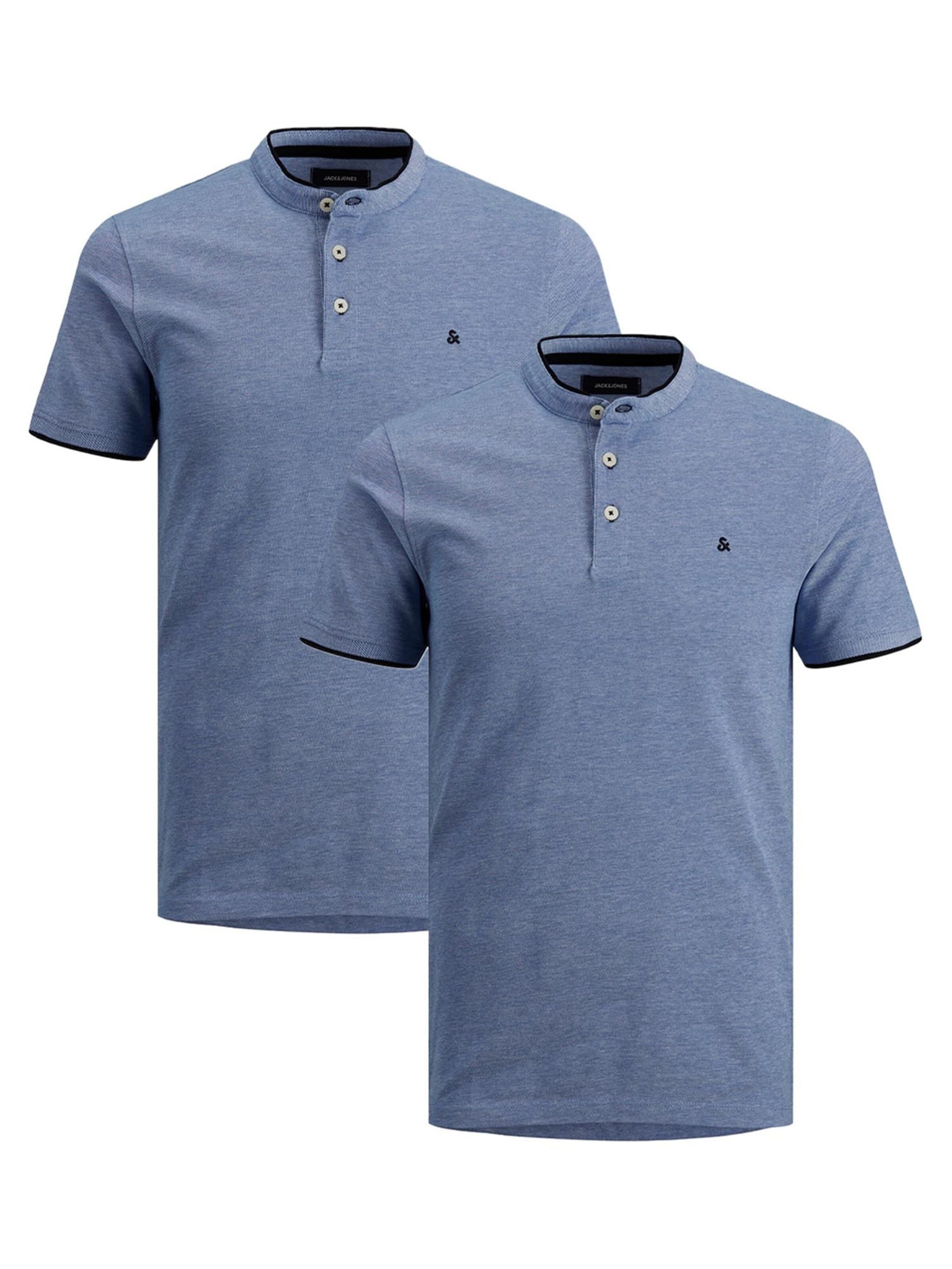 JACK & JONES Shirt 'Paulos Mao' in Blauw: voorkant