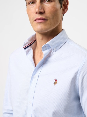 U.S. POLO ASSN. Regular Fit Skjorte 'Calvert' i blå