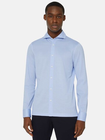 Boggi Milano Regular Fit Hemd in Blau: Vorderseite