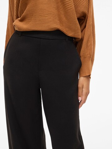 VILA Wide Leg Bundfaltenhose 'Varone' in Schwarz