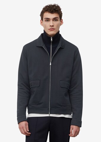 Marc O'Polo Zip-Up Hoodie in Blue: front