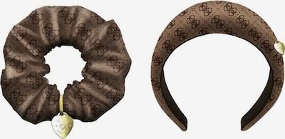 GUESS Haarschmuckset: Scrunchie und Haarreif 'NOELLE I' in braun / dunkelbraun / gold, Produktansicht