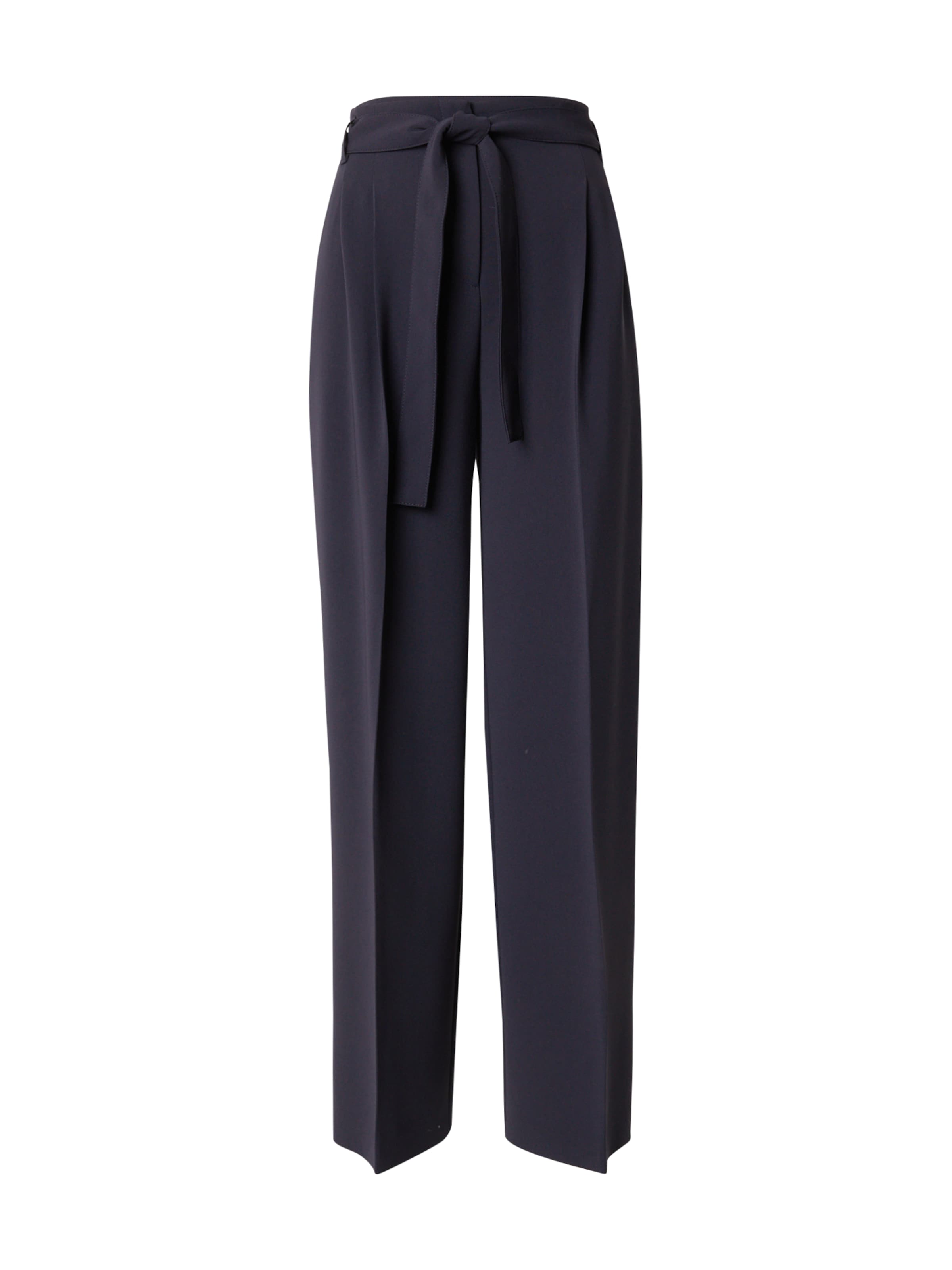 BOSS Wide leg Pleat-Front Pants 'Tapiana' in Blue: front