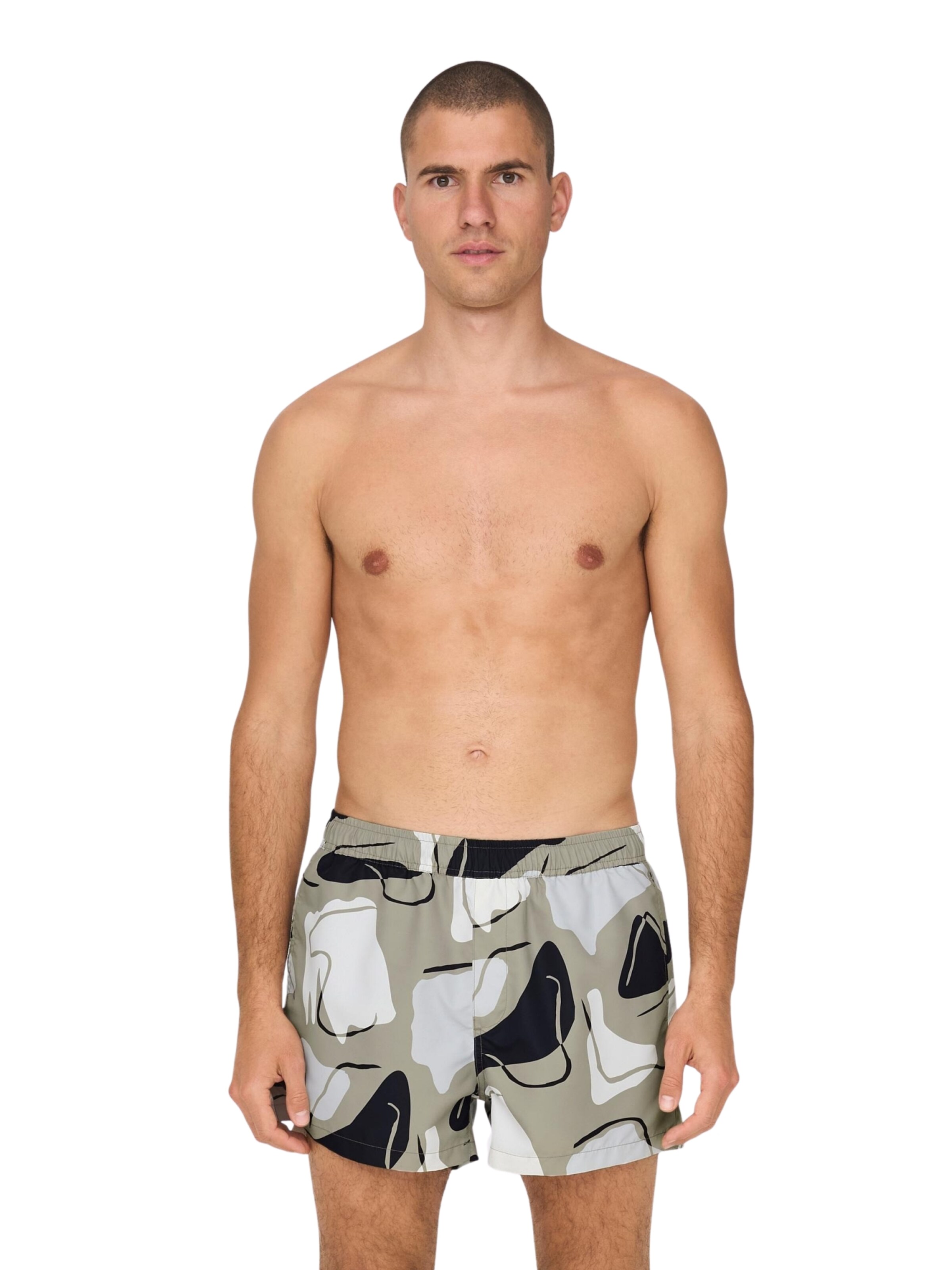 Only & Sons Zwemshorts 'Todd' in Grijs: voorkant