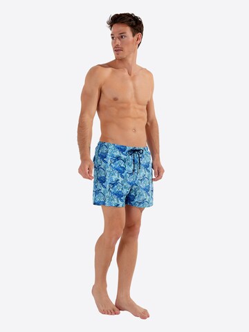 HOM Zwemshorts ' Beach Boxer Tartane ' in Blauw