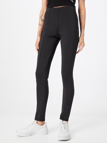 Calvin Klein Skinny Leggings in Black: front