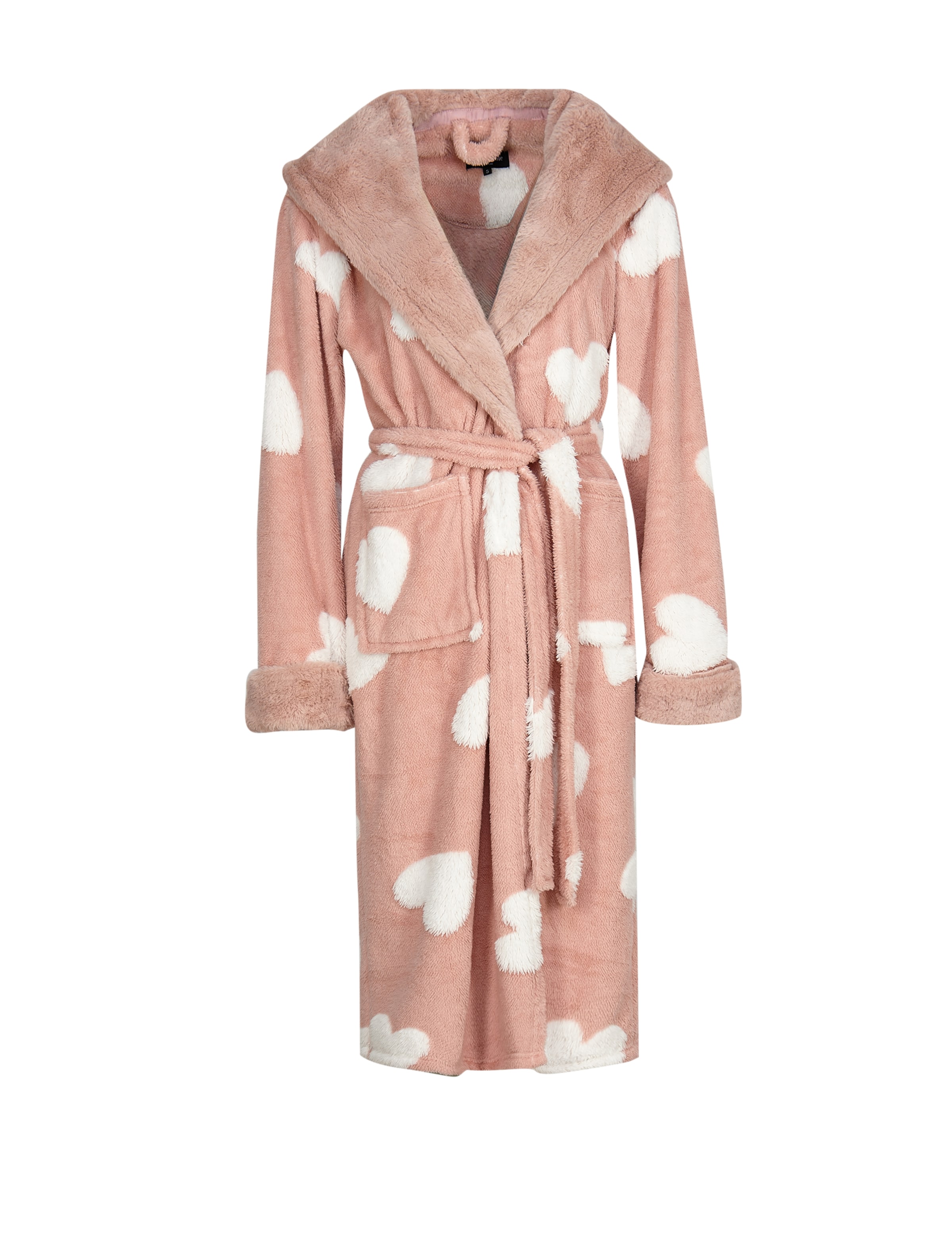 Loungeable Long Bathrobe in Pink: front