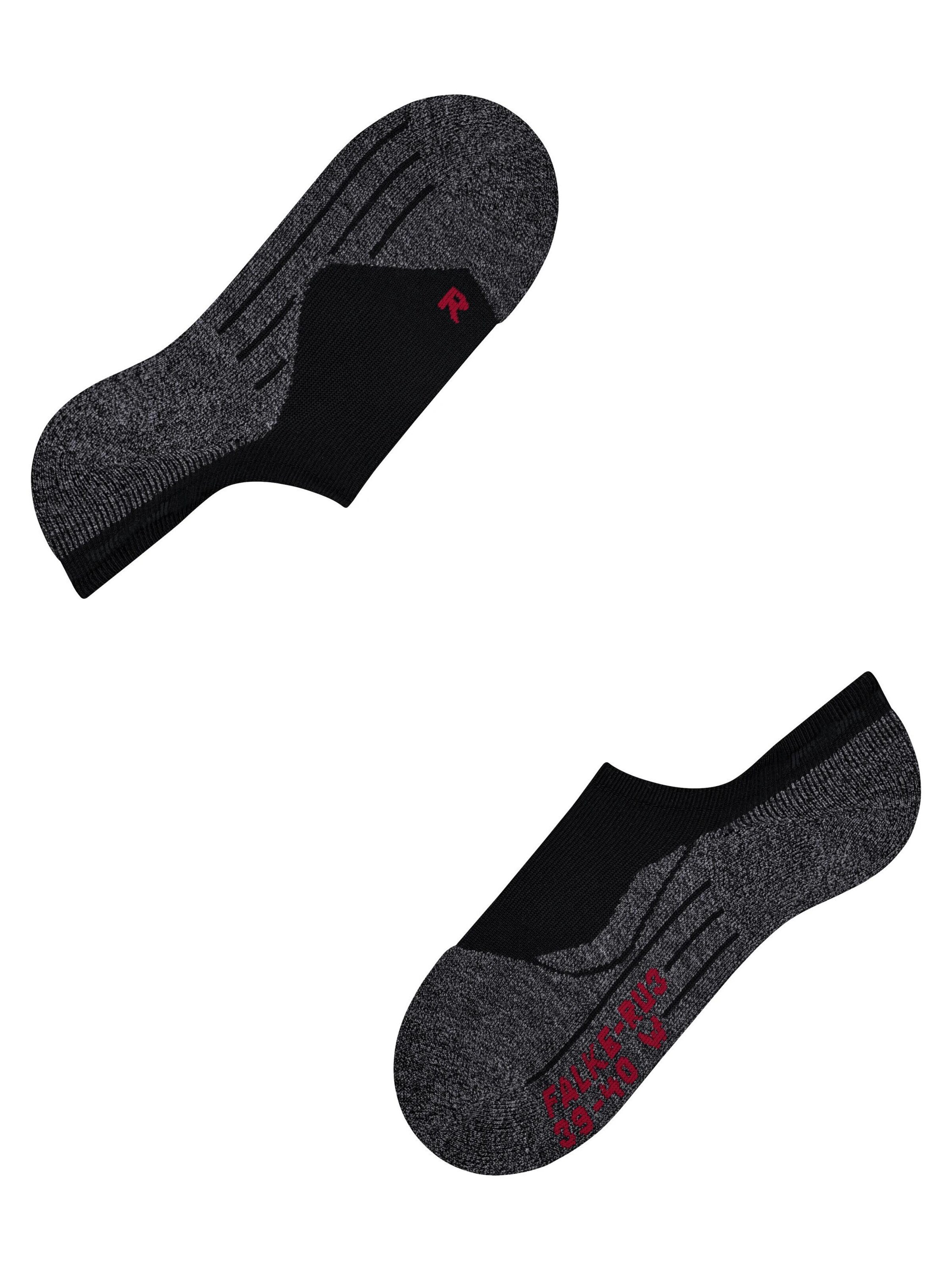 FALKE Athletic Socks 'RU3 Comfort Invisible' in Black