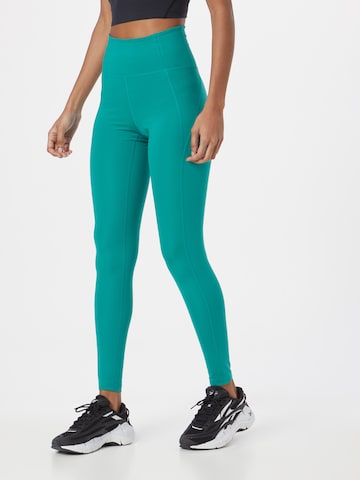 Girlfriend Collective Skinny Športne hlače | zelena barva: sprednja stran
