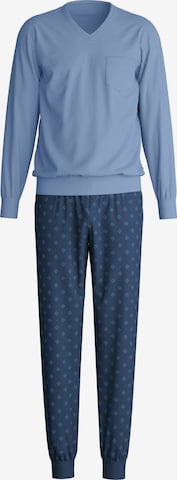 CALIDA Pyjama lang 'Relax Imprint' in Blau: Vorderseite