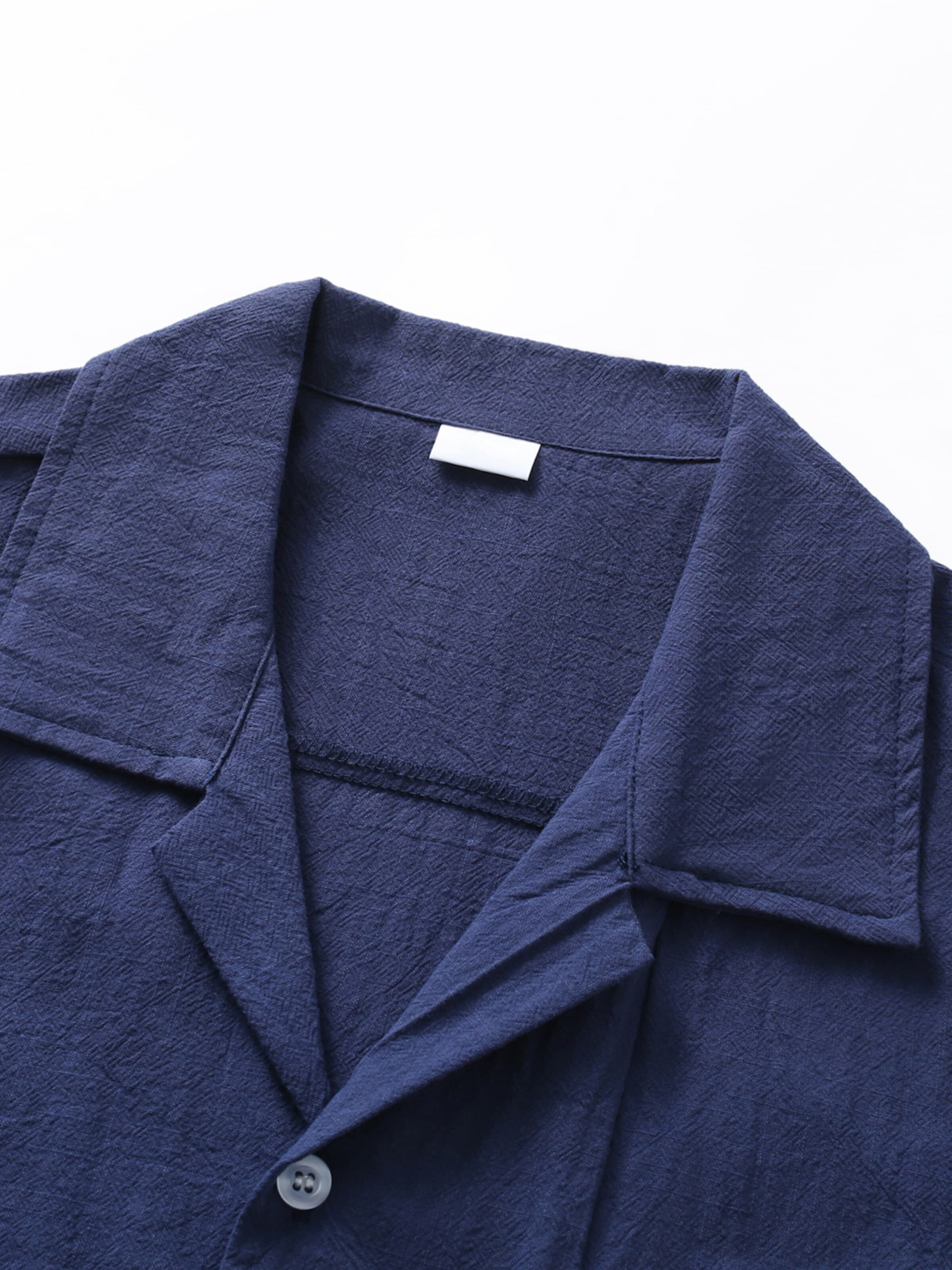 ALLTHEMEN Comfort fit Button Up Shirt 'Flut' in Blue