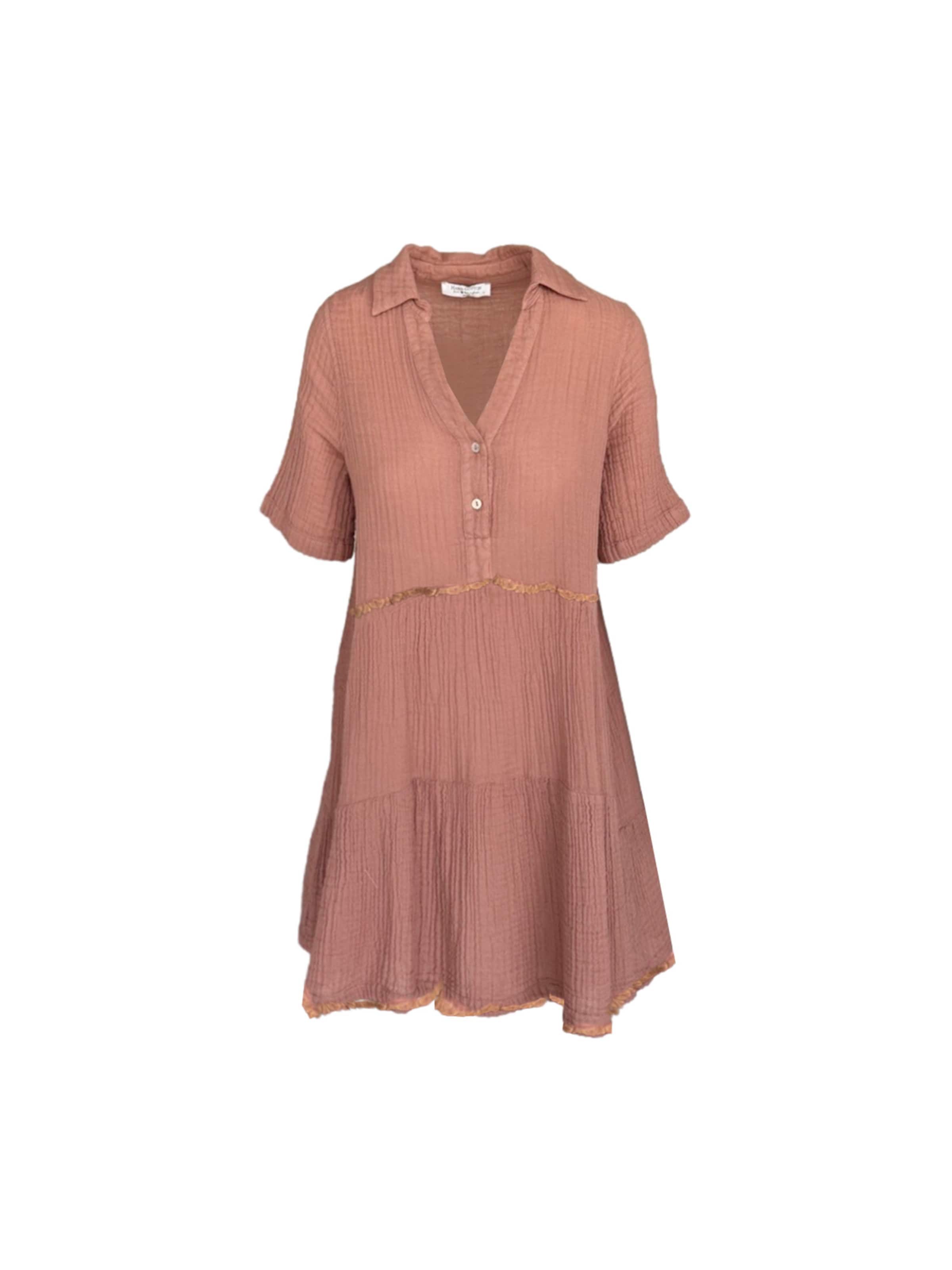 Haris Cotton Jurk 'Haris Cotton' in Bruin: voorkant