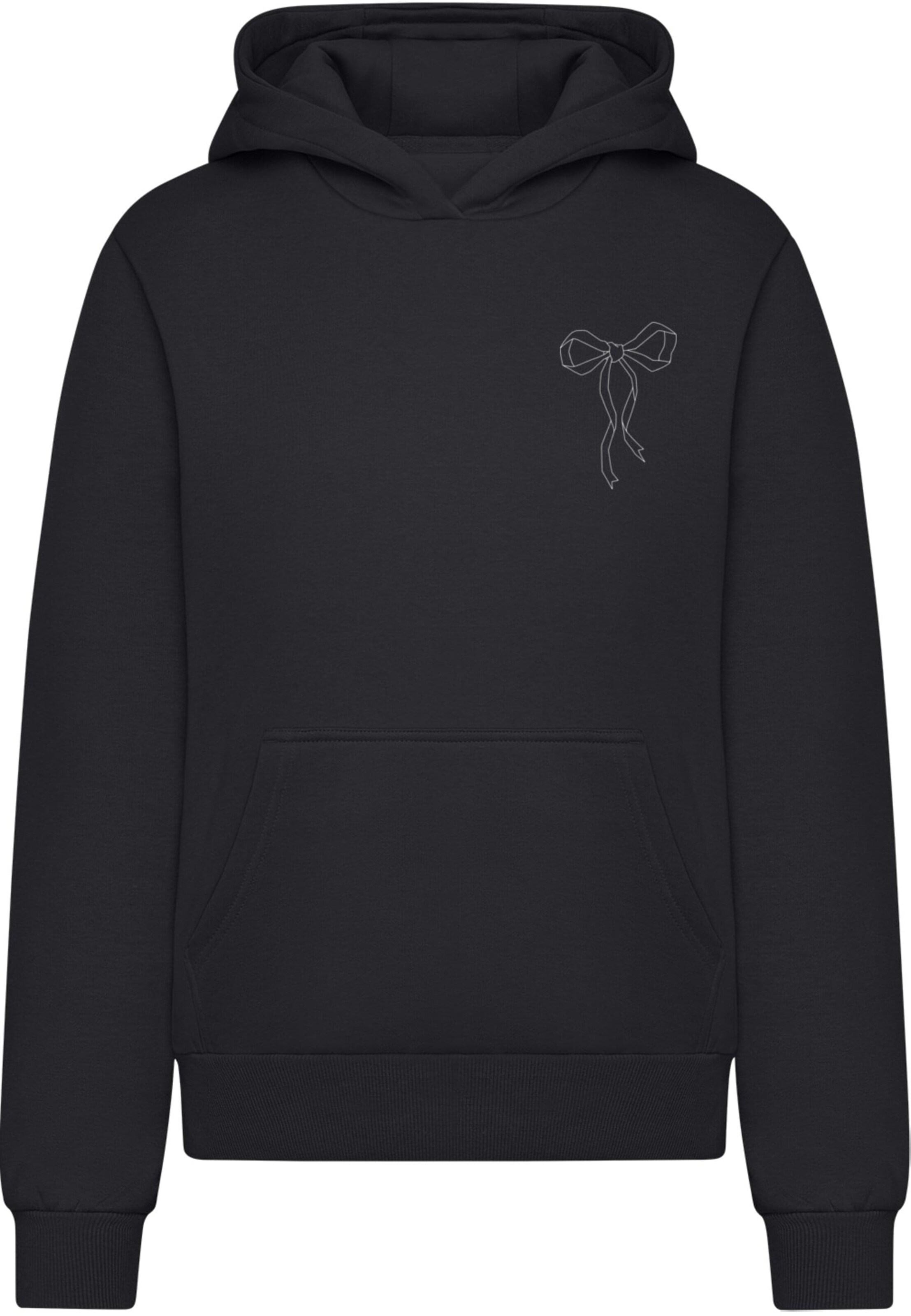 Sweat-shirt 'Bow Oneliner' Miss Tee en noir : devant