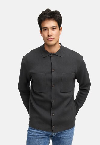INDICODE JEANS Gebreid vest 'Bellino' in Grijs: voorkant