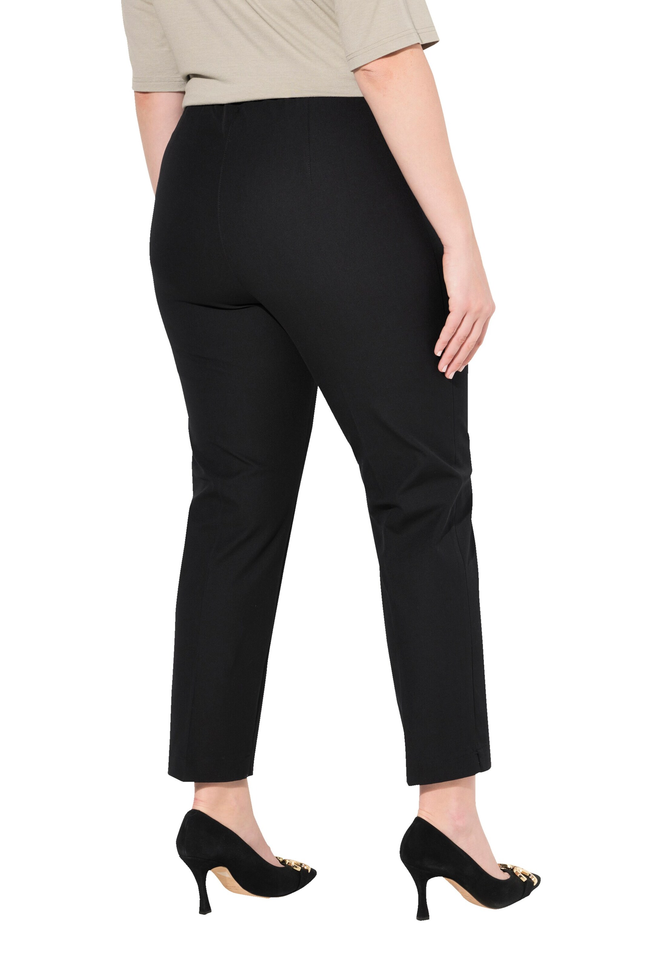 Ulla Popken Slimfit Broek in Zwart