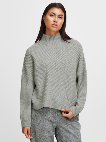 ICHI Sweater in Grey: front