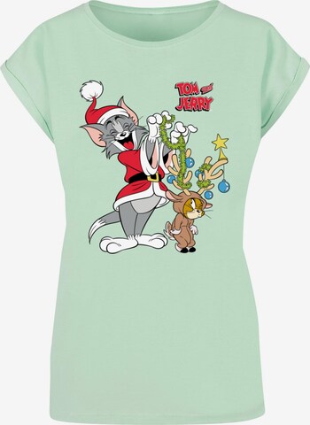 ABSOLUTE CULT Shirt 'Tom And Jerry - Reindeer' in Green: front