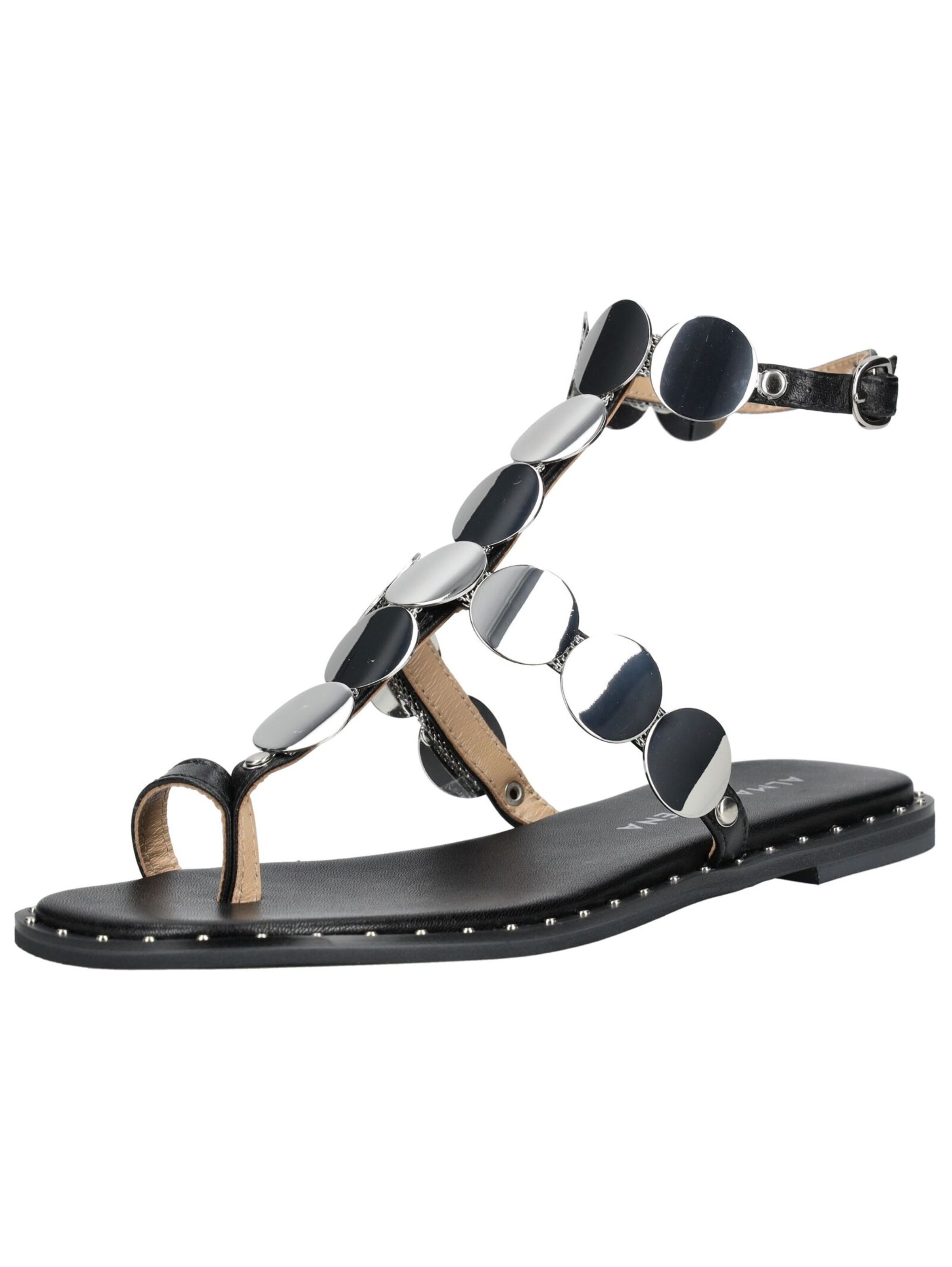 Alma En Pena Zehentrenner in schwarz / silber, Produktansicht