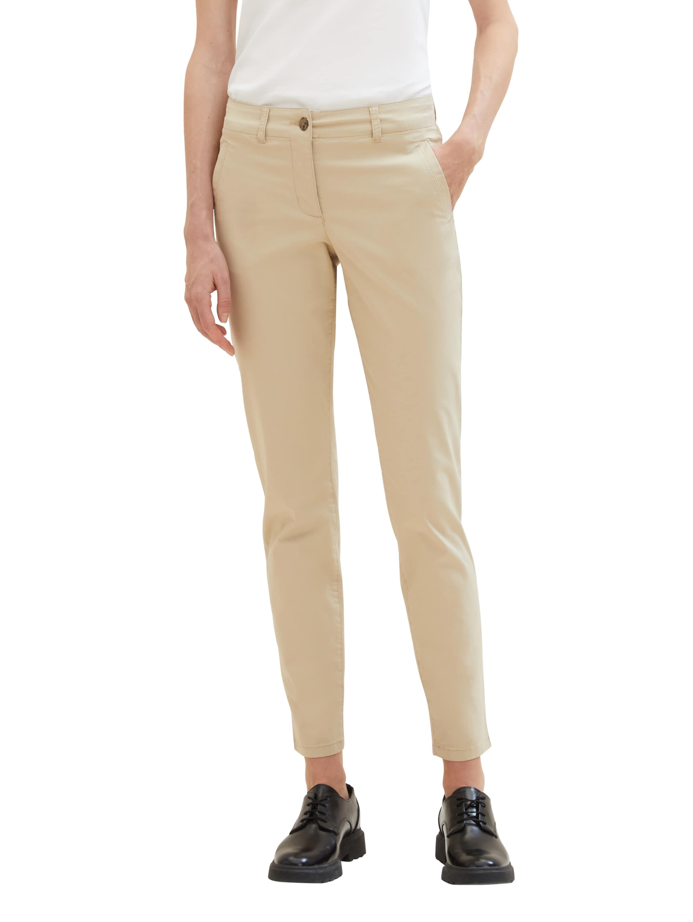 TOM TAILOR Slimfit Chinobyxa i beige: framsida