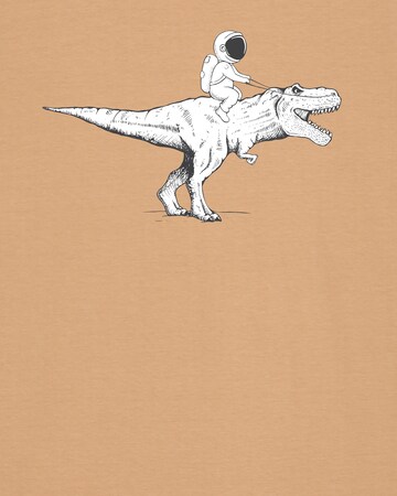 T-Shirt ' Astronaut on T-Rex ' Watapparel en beige