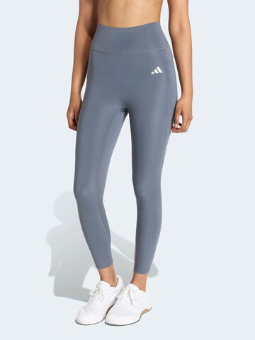 ADIDAS PERFORMANCE Skinny Sportbroek 'Optime Power Essentials' in Blauw: voorkant