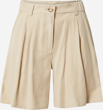 Pantalon à pince 'Kinna Selia' MSCH COPENHAGEN en beige : devant