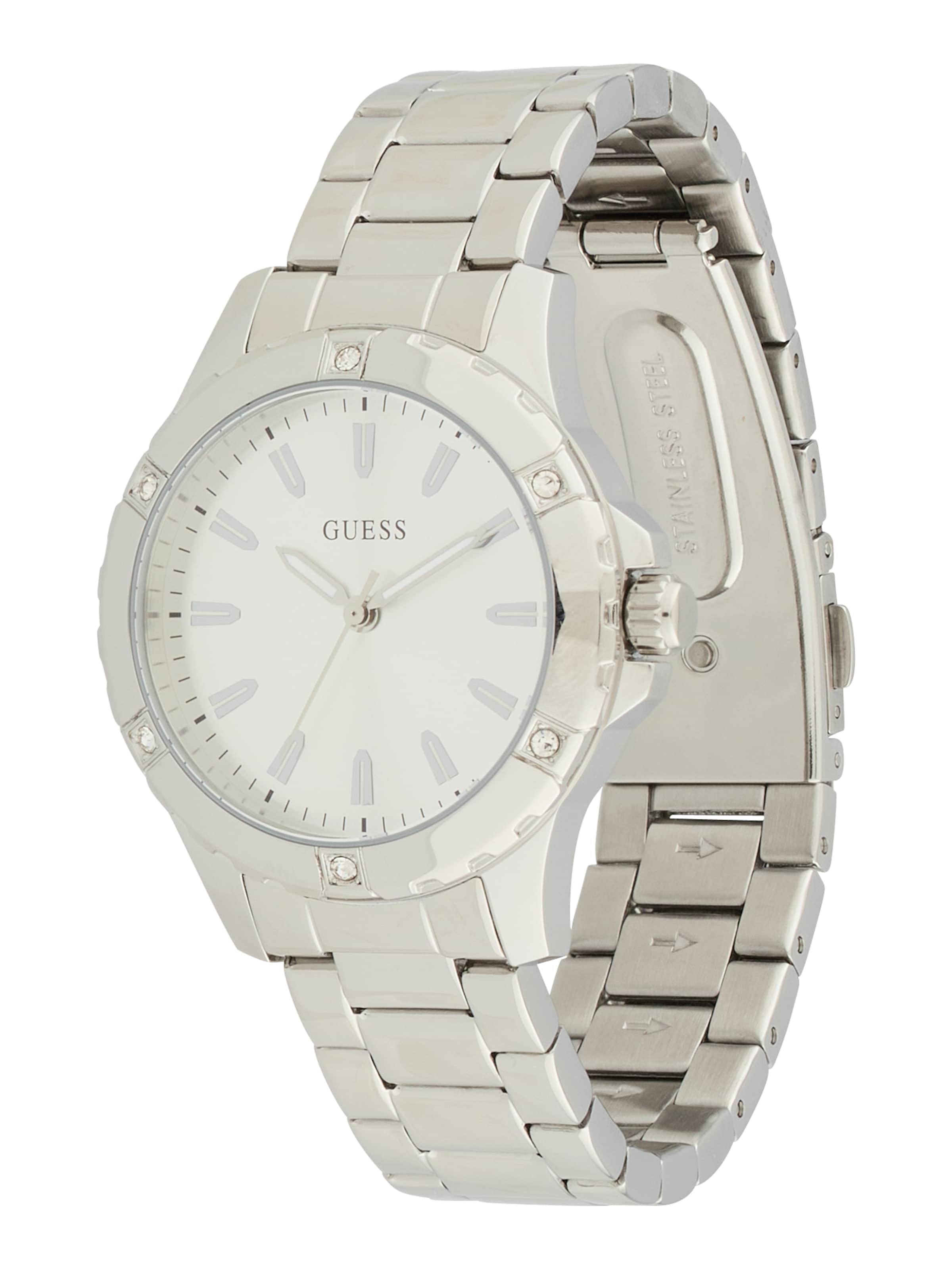 GUESS Analogt ur 'Mist' i sølv: forside