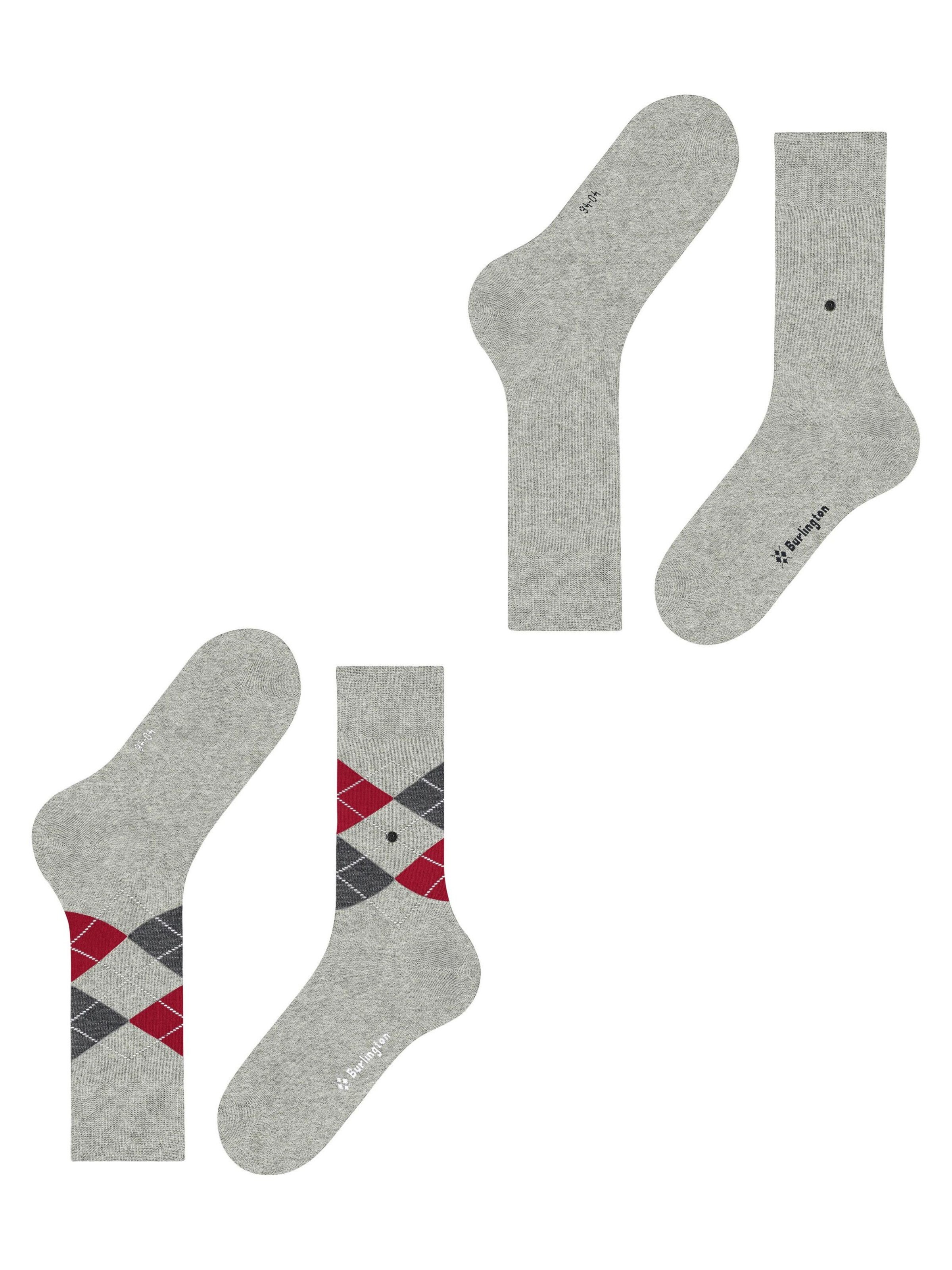 BURLINGTON Socken 'Everyday Argyle Mix 2-Pack'‌ in Grau