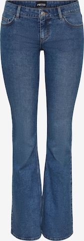 PIECES Flared Jeans 'PEGGY' in Blauw: voorkant