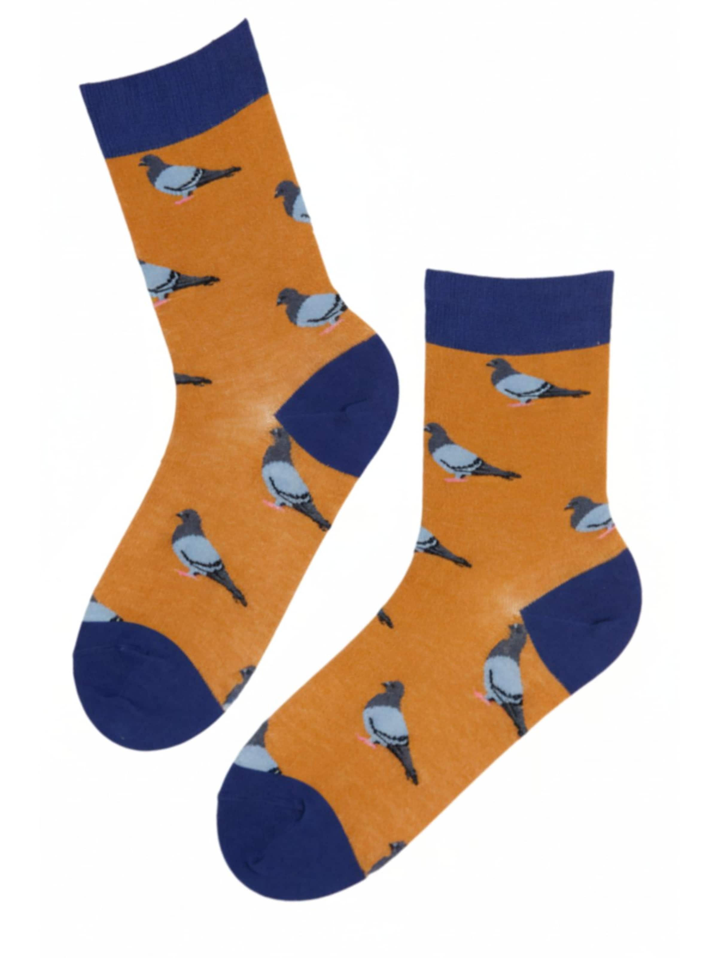 Sokisahtel - Calcetines 'PIGEON cotton socks' en amarillo: frente