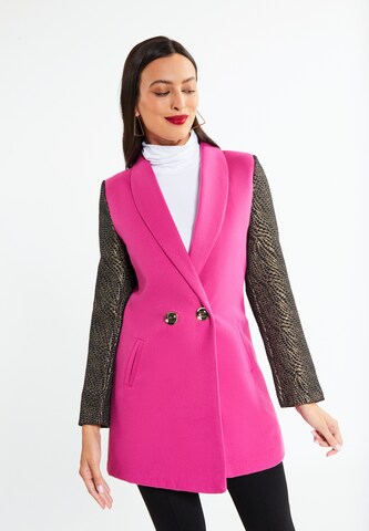 faina - Sobretudo meia-estação em rosa: frente