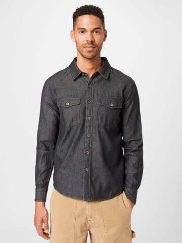 ABOUT YOU Regular fit Button Up Shirt 'Devin' in Black: front