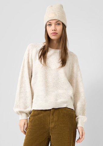 Pullover di QS in beige: frontale