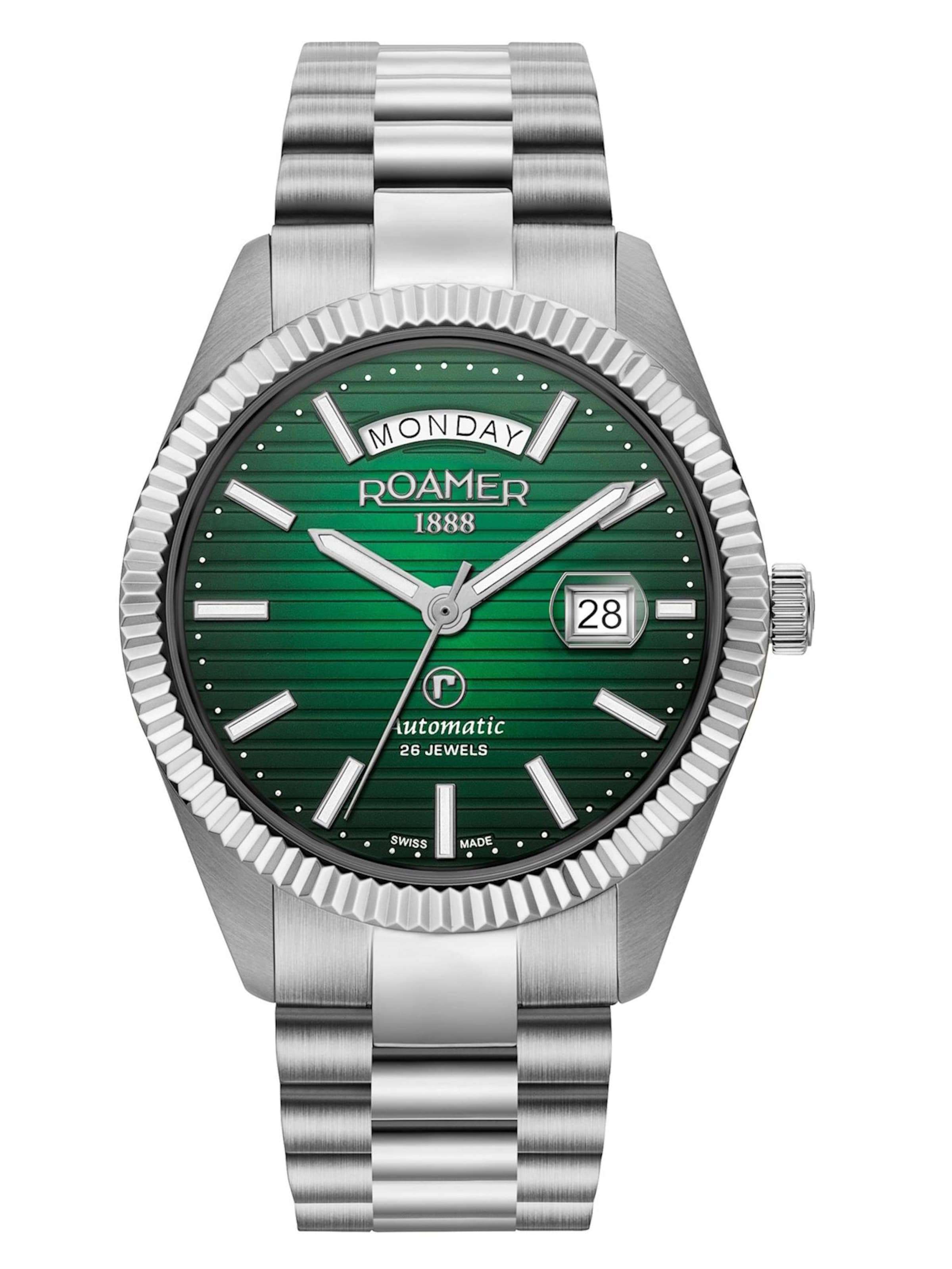 Roamer Analoguhr 'Primeline' in Grün: Vorderseite