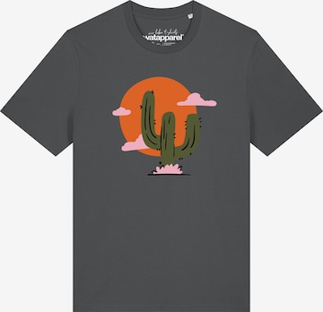 T-Shirt 'Kaktus Im Sonnenuntergang' Watapparel en gris : devant
